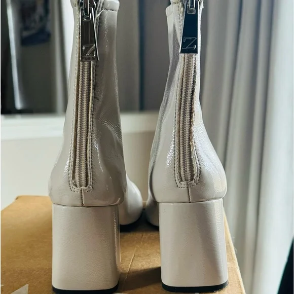 Zara Ankle Boot iridescent Chunky Heel Zip Airfit Comfort European SZ 41 - Picture 5 of 6